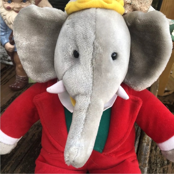 Gund Babar Elephant King Macys Plush Red 1988 Stuffed Animal 15” Vintage 80s - Picture 2 of 9